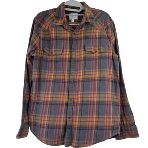 Lucky Brand Men's Saturday Stretch Plaid Button Up Shirt Size Medium